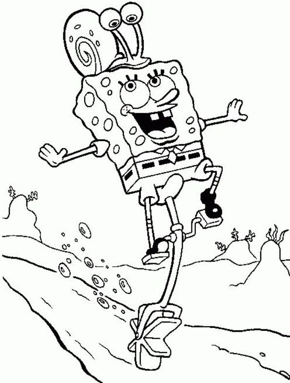 Plansa de colorat cu Spongebob 40 54